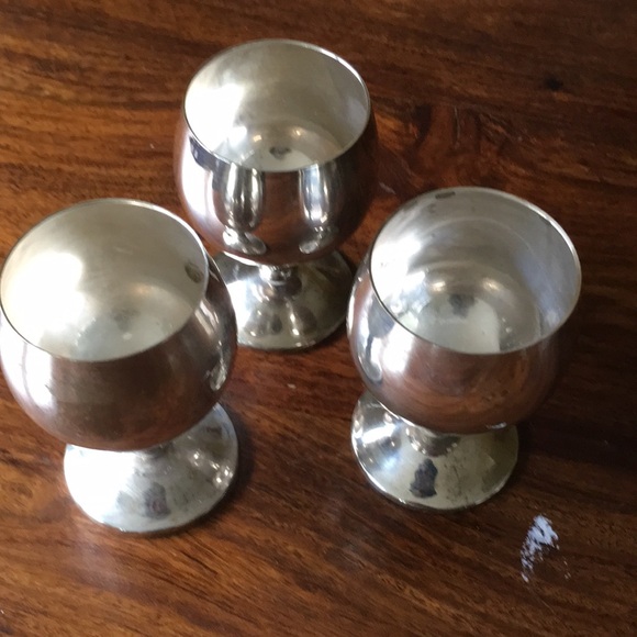 ROMA S.L. Silver Plated Wine Goblets Grape Leaf Motif Made in Spain ( Set of 3 ) - Picture 3 of 13